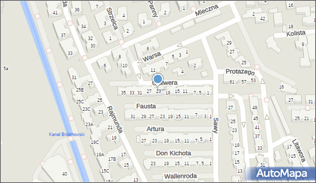 Warszawa, Guliwera, 23, mapa Warszawy