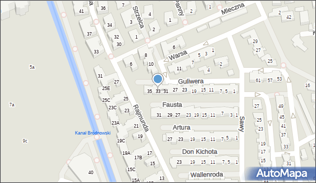 Warszawa, Guliwera, 33, mapa Warszawy