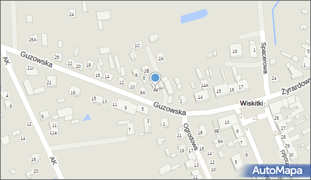 Wiskitki, Guzowska, 4a, mapa Wiskitki