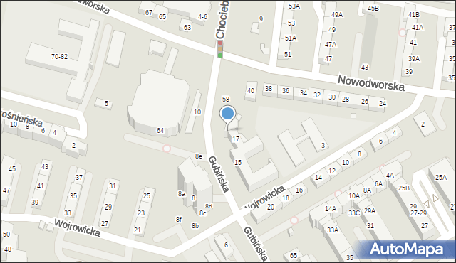 Wrocław, Gubińska, 19, mapa Wrocławia