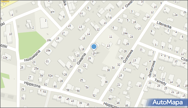 Białe Błota, Gwarna, 17, mapa Białe Błota