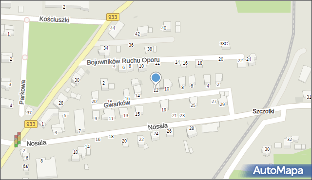 Brzeszcze, Gwarków, 12, mapa Brzeszcze