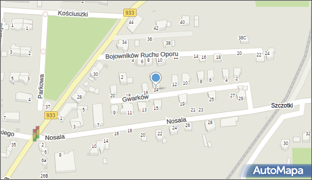 Brzeszcze, Gwarków, 14, mapa Brzeszcze