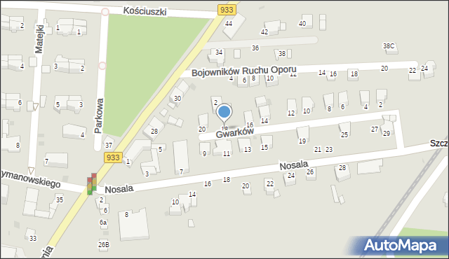 Brzeszcze, Gwarków, 18, mapa Brzeszcze