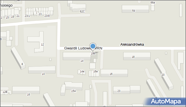 Ciechanów, Gwardii Ludowej WRN, 14b, mapa Ciechanów