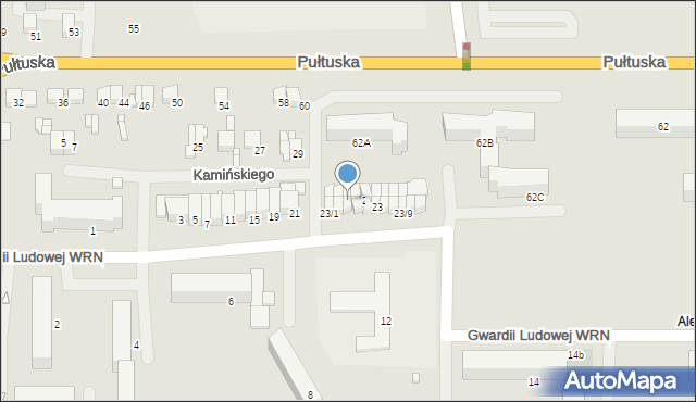 Ciechanów, Gwardii Ludowej WRN, 23/16, mapa Ciechanów