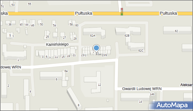 Ciechanów, Gwardii Ludowej WRN, 23/6, mapa Ciechanów
