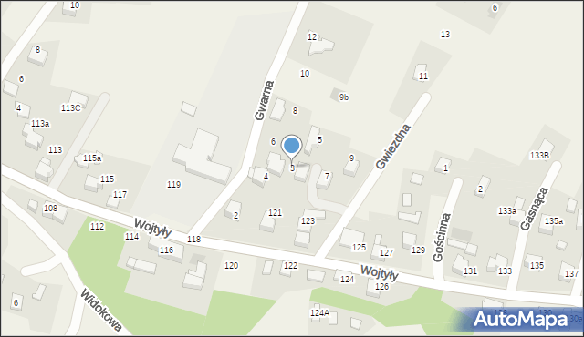 Czaniec, Gwiezdna, 3, mapa Czaniec