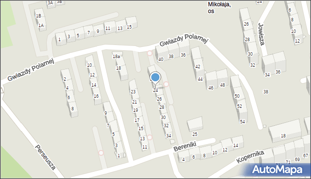 Gliwice, Gwiazdy Polarnej, 24, mapa Gliwic