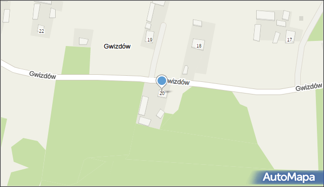 Gwizdów, Gwizdów, 20, mapa Gwizdów