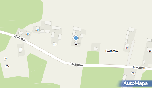 Gwizdów, Gwizdów, 22, mapa Gwizdów