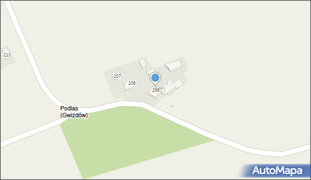 Gwizdów, Gwizdów, 209, mapa Gwizdów