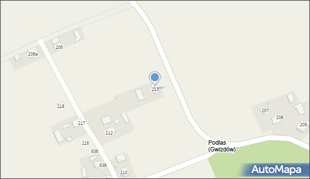 Gwizdów, Gwizdów, 213, mapa Gwizdów