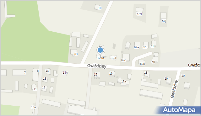 Gwiździny, Gwiździny, 123a, mapa Gwiździny