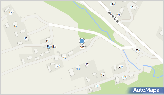 Gwoździec, Gwoździec, 266, mapa Gwoździec