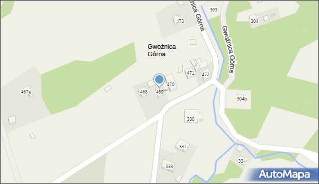 Gwoźnica Górna, Gwoźnica Górna, 469, mapa Gwoźnica Górna