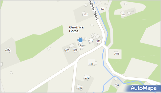 Gwoźnica Górna, Gwoźnica Górna, 470, mapa Gwoźnica Górna