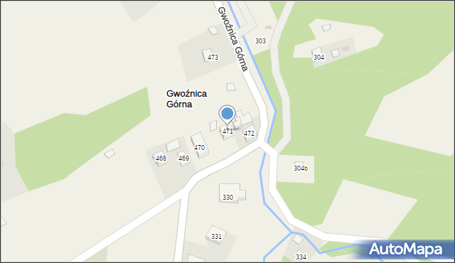 Gwoźnica Górna, Gwoźnica Górna, 471, mapa Gwoźnica Górna