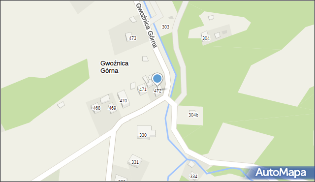 Gwoźnica Górna, Gwoźnica Górna, 472, mapa Gwoźnica Górna