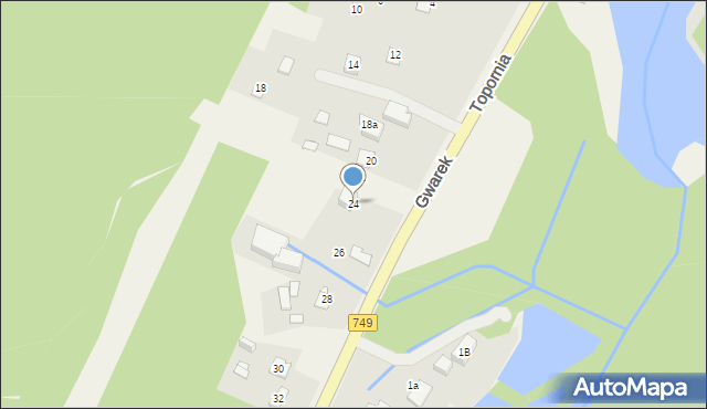 Janów, Gwarek, 24, mapa Janów