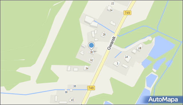 Janów, Gwarek, 30, mapa Janów