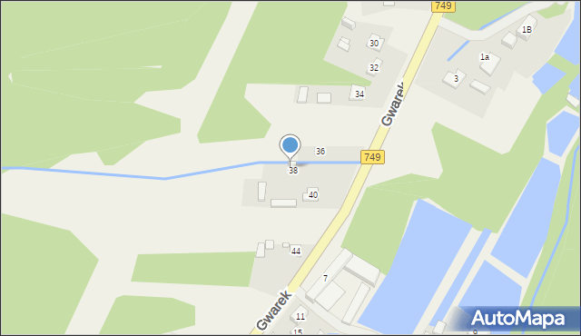 Janów, Gwarek, 40a, mapa Janów