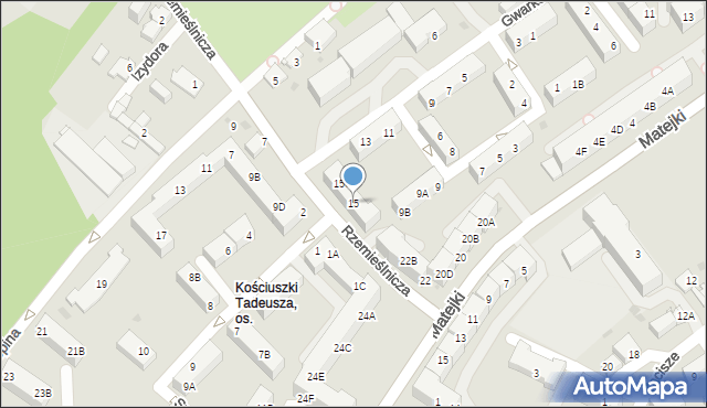 Jaworzno, Gwarków, 15B, mapa Jaworzno