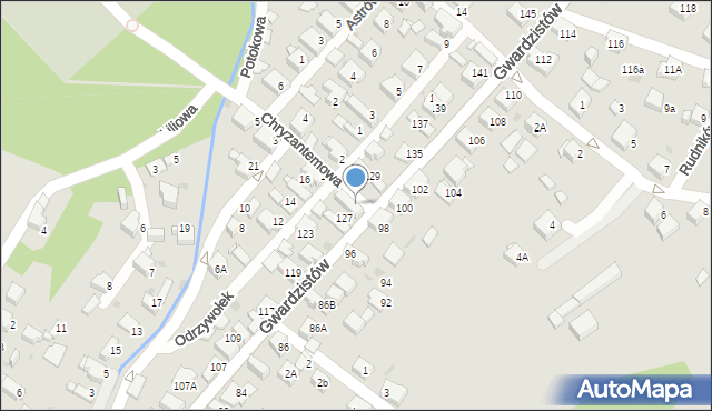 Jaworzno, Gwardzistów, 131, mapa Jaworzno