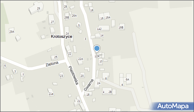 Krotoszyce, Gwarna, 12A, mapa Krotoszyce