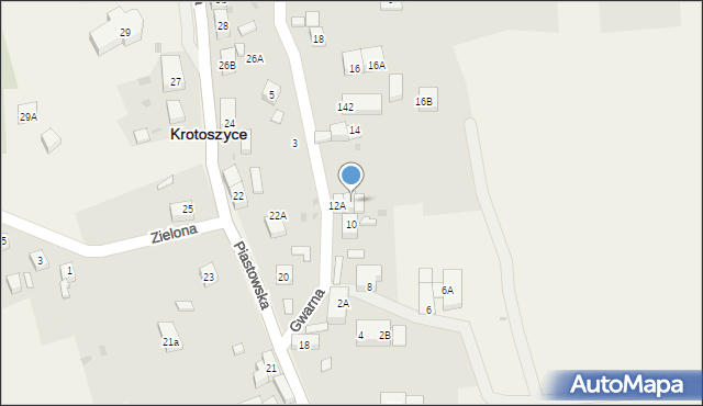 Krotoszyce, Gwarna, 12B, mapa Krotoszyce