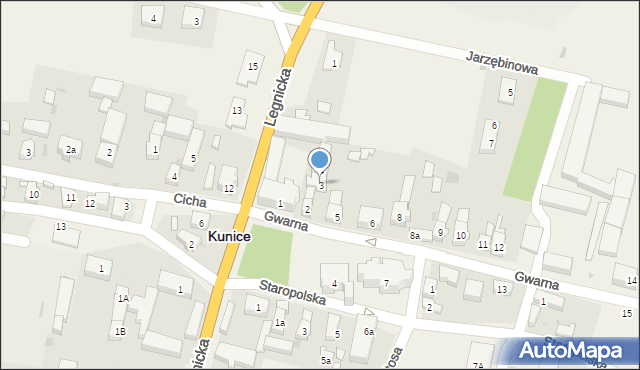 Kunice, Gwarna, 3, mapa Kunice