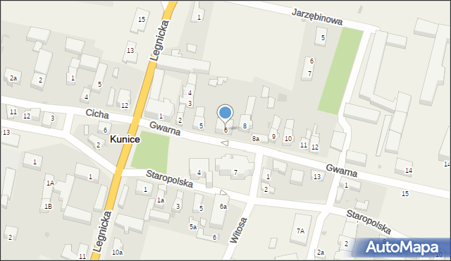 Kunice, Gwarna, 6, mapa Kunice