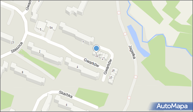 Łęczna, Gwarków, 11, mapa Łęczna