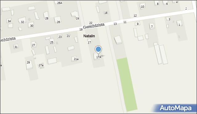 Natalin, Gwieździsta, 17A, mapa Natalin