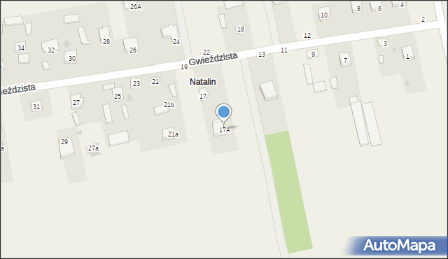 Natalin, Gwieździsta, 17A, mapa Natalin