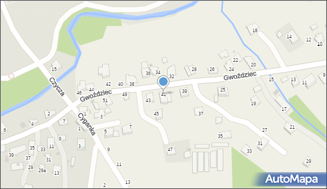 Nawojowa Góra, Gwoździec, 41, mapa Nawojowa Góra