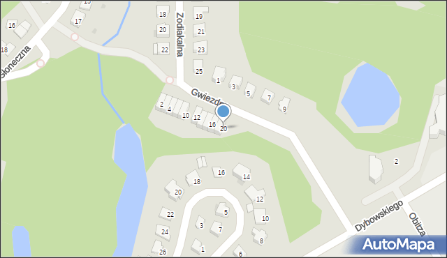 Olsztyn, Gwiezdna, 20, mapa Olsztyna