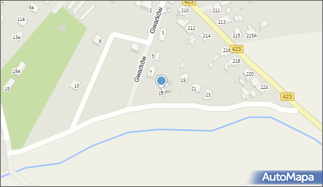 Opole, Gwarków, 15, mapa Opola