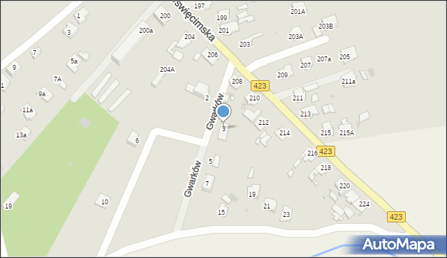 Opole, Gwarków, 3, mapa Opola