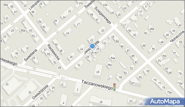 Poznań, Gwiaździsta, 27, mapa Poznania