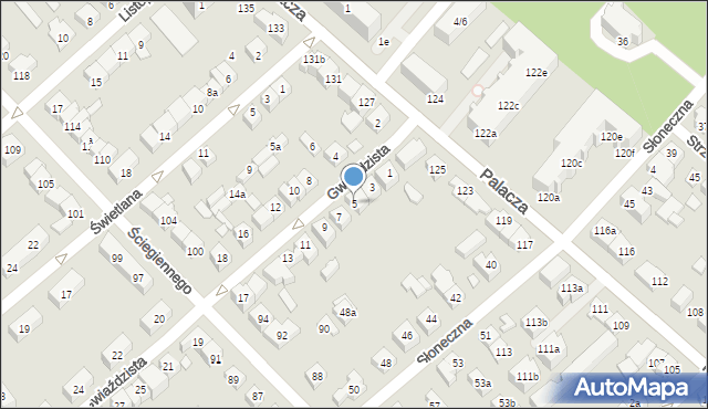 Poznań, Gwiaździsta, 5, mapa Poznania