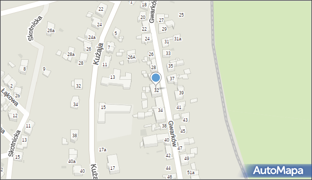 Radzionków, Gwarków, 32, mapa Radzionków