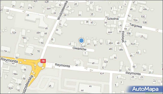 Rybnik, Gwarków, 12, mapa Rybnika