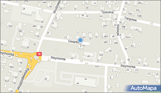 Rybnik, Gwarków, 7, mapa Rybnika