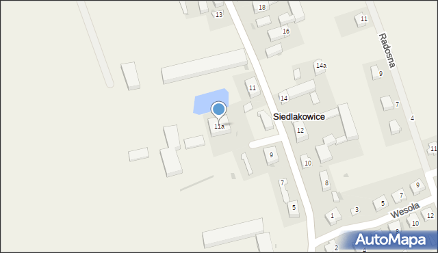 Siedlakowice, Gwarna, 11a, mapa Siedlakowice