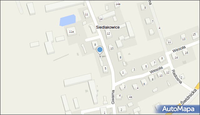 Siedlakowice, Gwarna, 7, mapa Siedlakowice