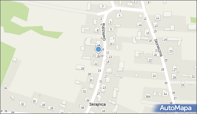 Skrajnica, Gwiezdna, 20, mapa Skrajnica