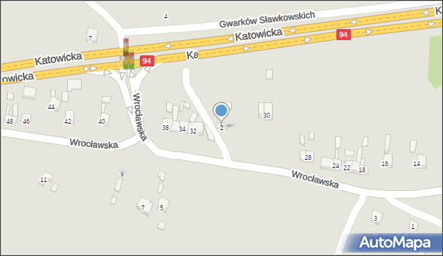 Sławków, Gwarków Sławkowskich, 2, mapa Sławków