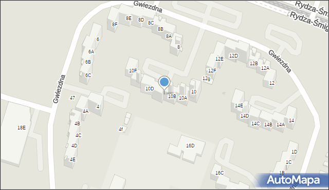 Sosnowiec, Gwiezdna, 10C, mapa Sosnowca