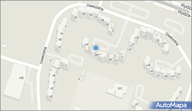 Sosnowiec, Gwiezdna, 10D, mapa Sosnowca